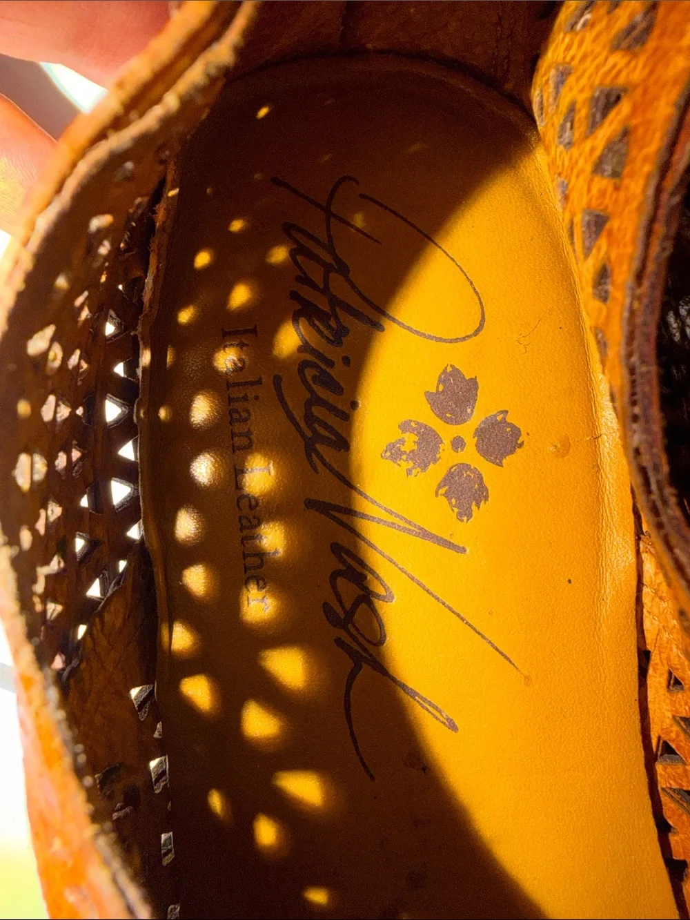 Patricia Nash Brown Perforated Leather Slip-Ons